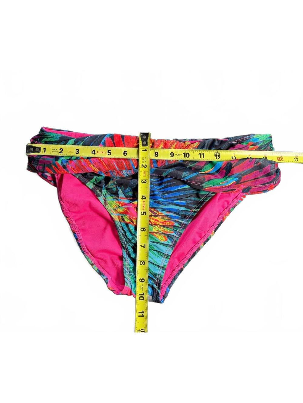 BLEU ROD BEATTIE tropical printed Wild Thing Sarong Hipster Bikini Bottom Sz 10 - Picture 4 of 6